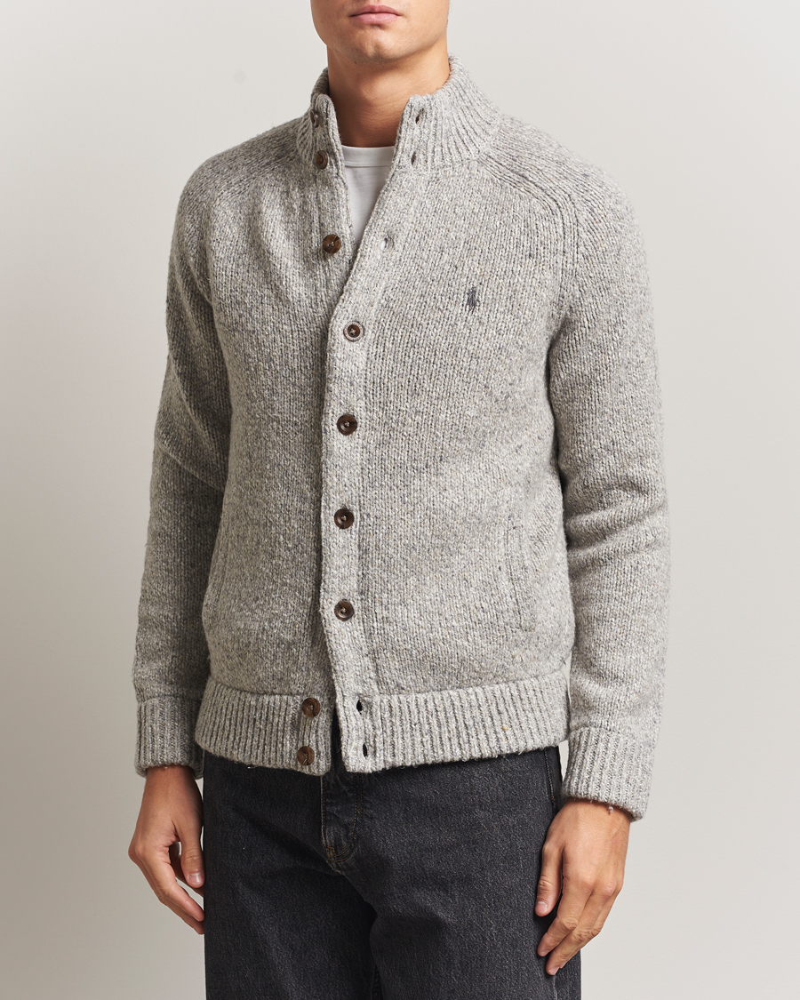 Herre | Gensere | Polo Ralph Lauren | Wool Blend Button Cardigan Grey Marl