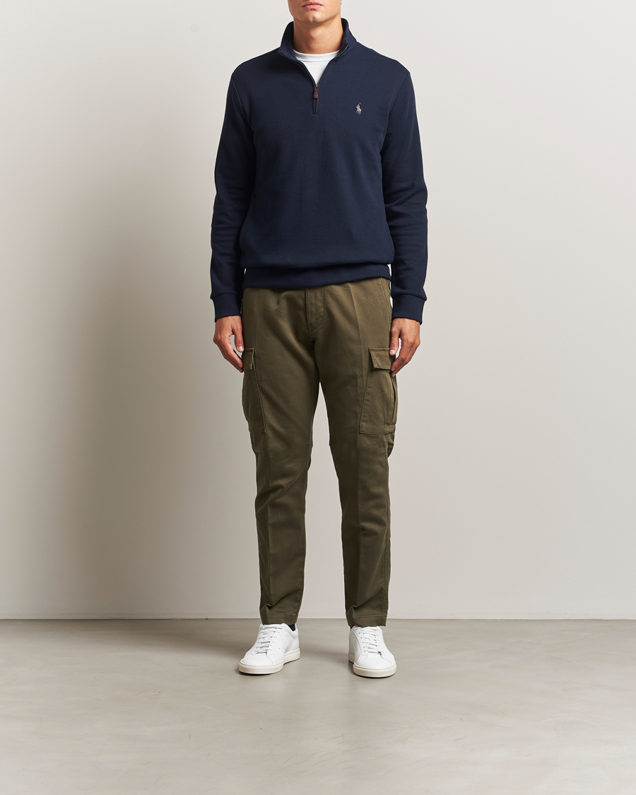 Herre | Gensere | Polo Ralph Lauren | Double Knit Jaquard Half Zip Sweater Aviator Navy