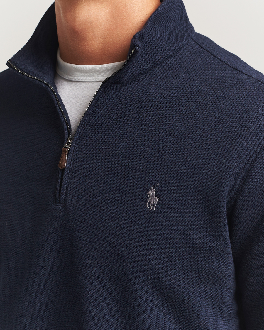 Herre | Gensere | Polo Ralph Lauren | Double Knit Jaquard Half Zip Sweater Aviator Navy