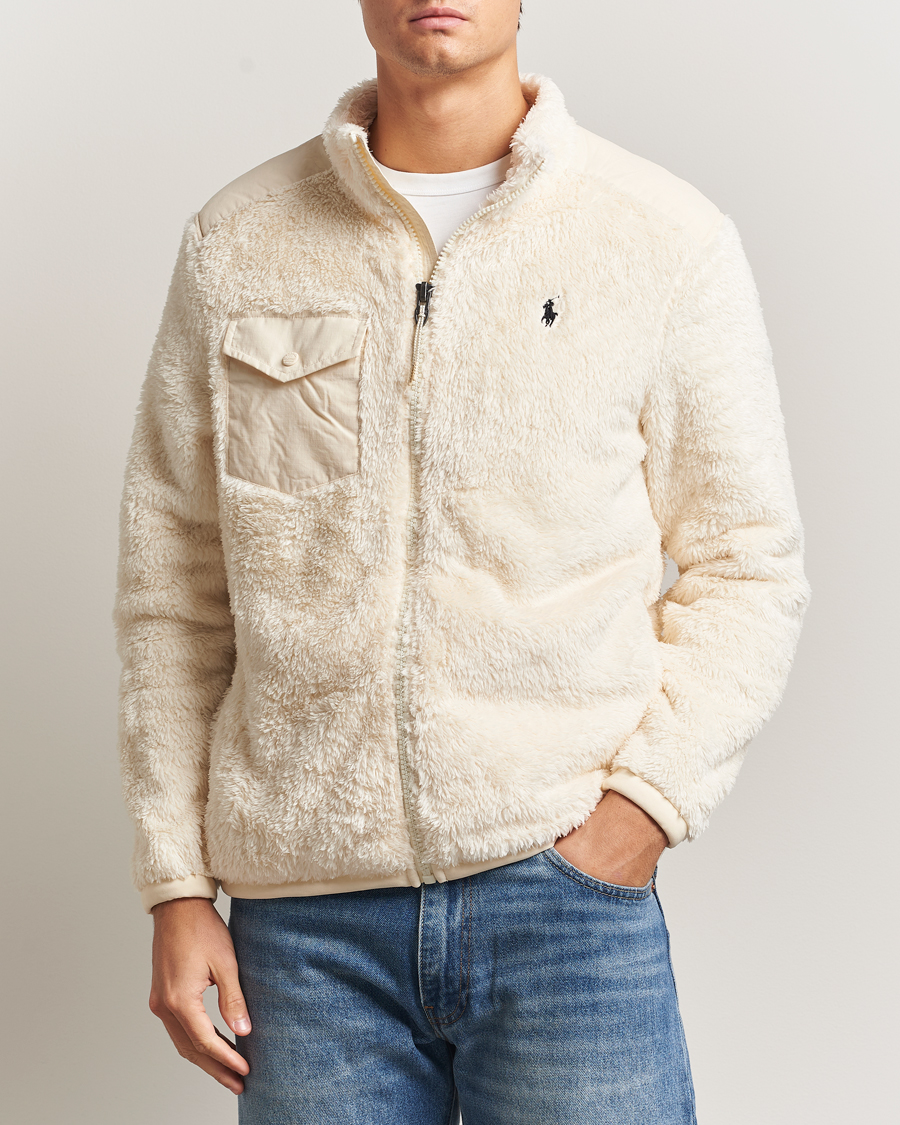 Herre | Gensere | Polo Ralph Lauren | Curly Hi-Pile Full Zip Andover Cream