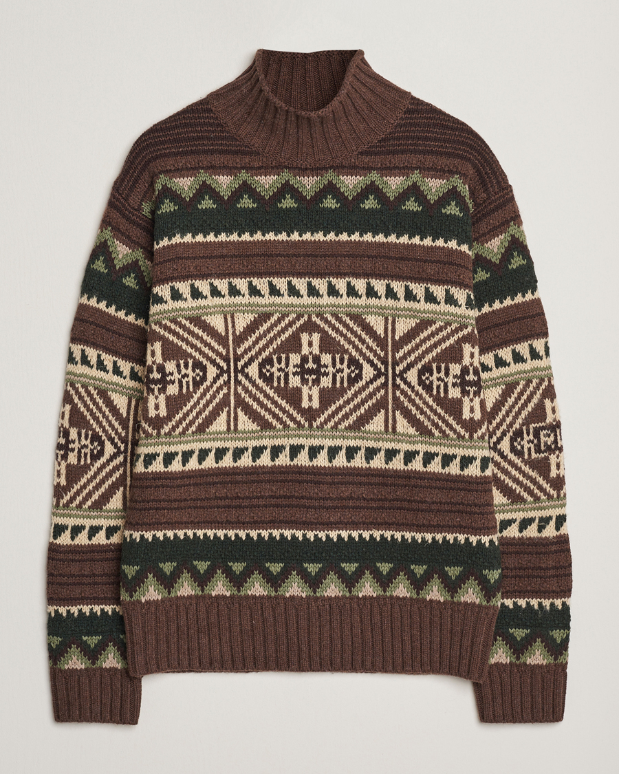 Herre | Gensere | Polo Ralph Lauren | Wool Cotton Blend Sweater Brown Combo