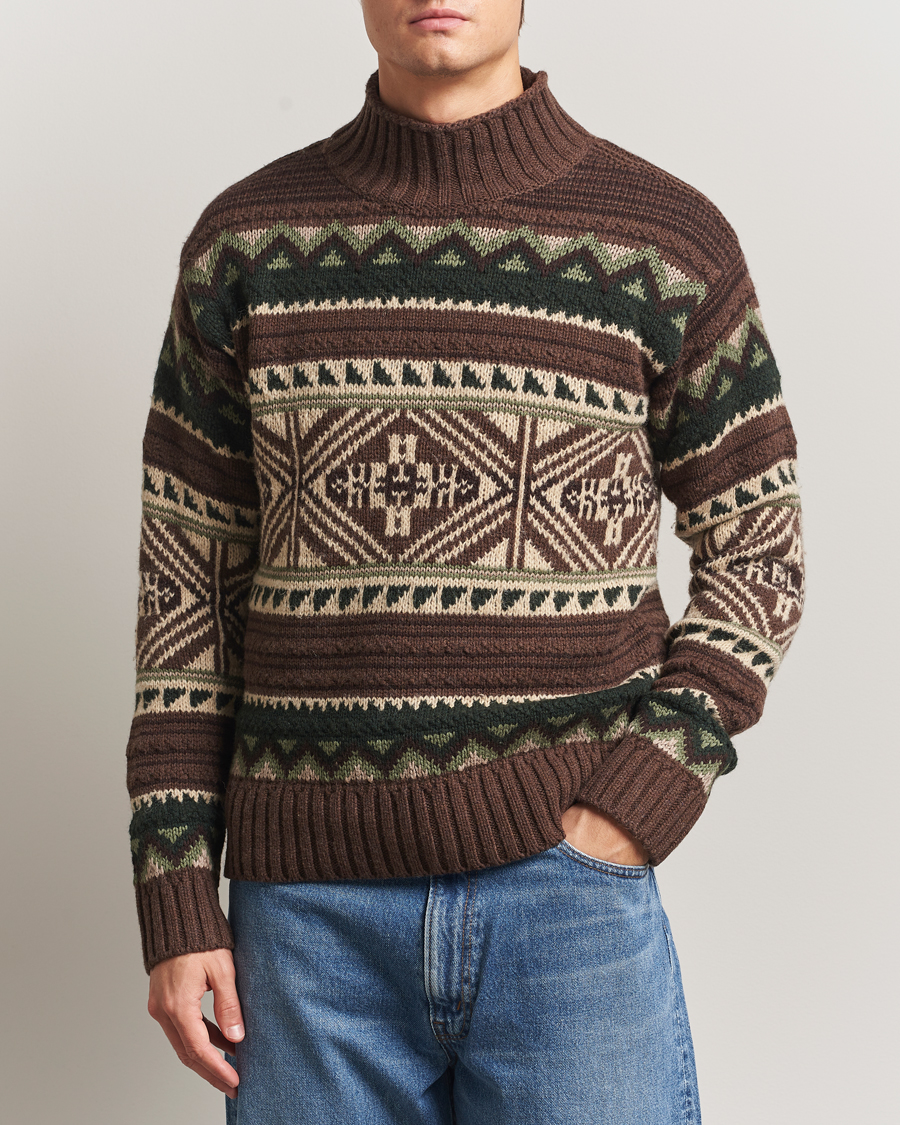 Herre | Gensere | Polo Ralph Lauren | Wool Cotton Blend Sweater Brown Combo