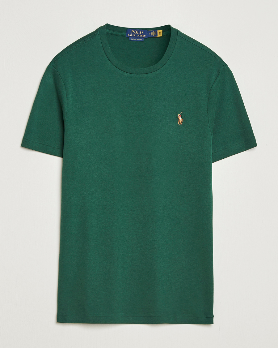 Herre | T-Shirts | Polo Ralph Lauren | Luxury Pima Cotton Crew Neck T-Shirt Vintage Pine
