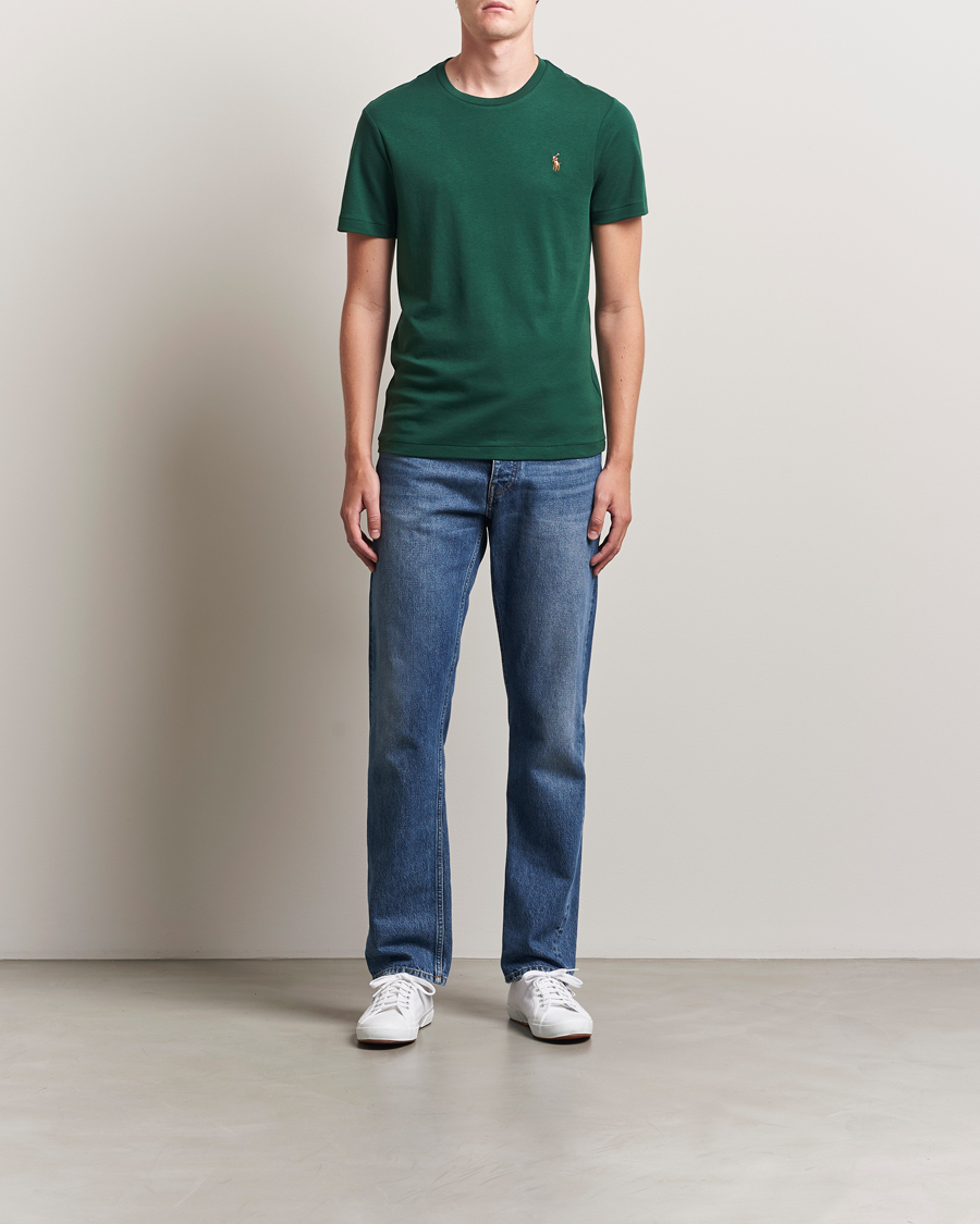 Herre | T-Shirts | Polo Ralph Lauren | Luxury Pima Cotton Crew Neck T-Shirt Vintage Pine