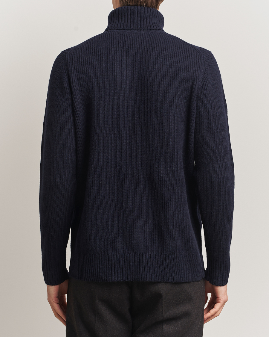 Herre | Gensere | Charles Tyrwhitt | Chunky Merino Roll Neck Navy