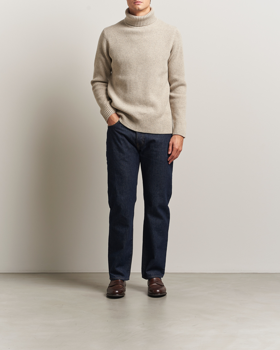 Herre | Gensere | Charles Tyrwhitt | Chunky Merino Roll Neck Oatmeal