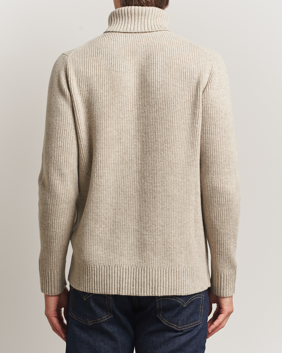 Herre | Gensere | Charles Tyrwhitt | Chunky Merino Roll Neck Oatmeal