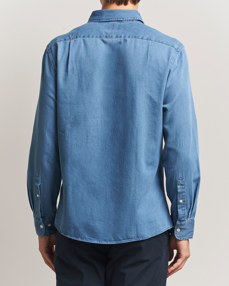 Herre | Skjorter | Charles Tyrwhitt | Slim Fit Button Down Denim Shirt Ocean Blue