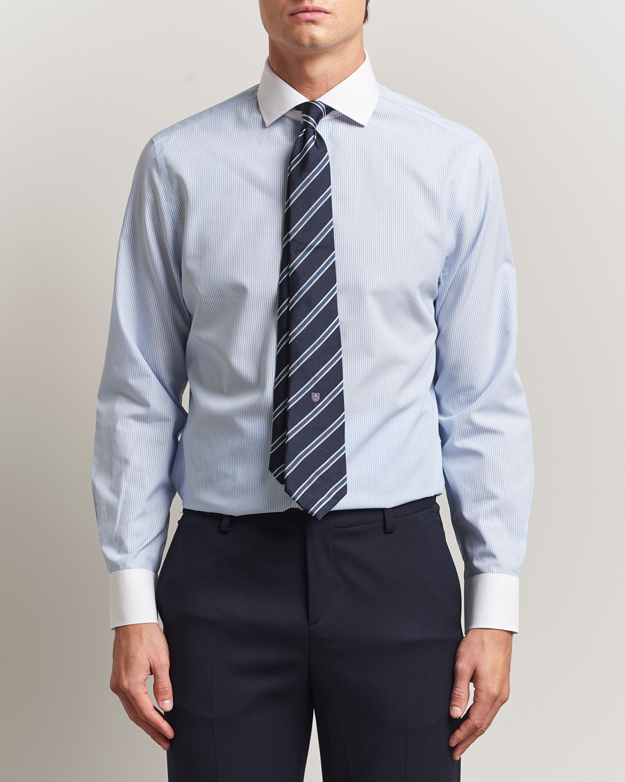 Herre | Skjorter | Charles Tyrwhitt | Slim Fit Non Iron Bengal Stripe Winchester Shirt Sky Blue