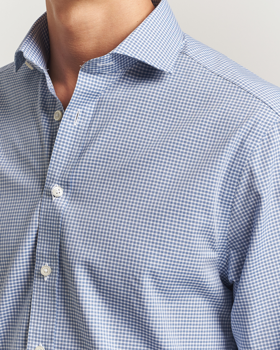 Herre | Skjorter | Charles Tyrwhitt | Slim Fit Non Iron Poplin Gingham Shirt Royal Blue