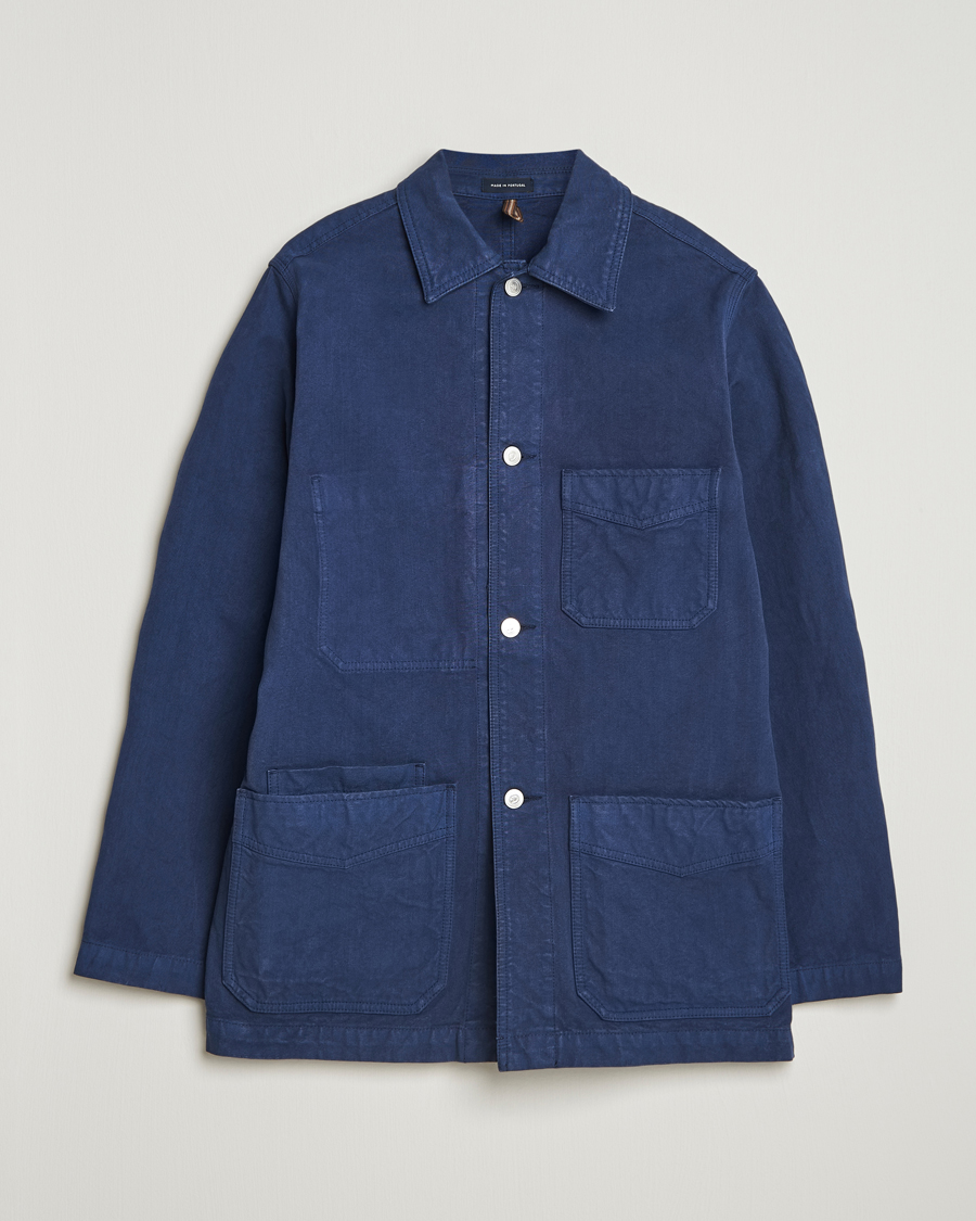Herre | Jakker | Drake's | Duck Cotton Canvas Chore Coat Navy