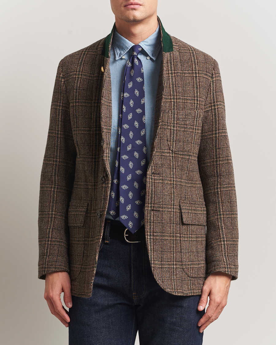 Herre | Dressjakker | Drake's | MKVII Harris Tweed Blazer Brown