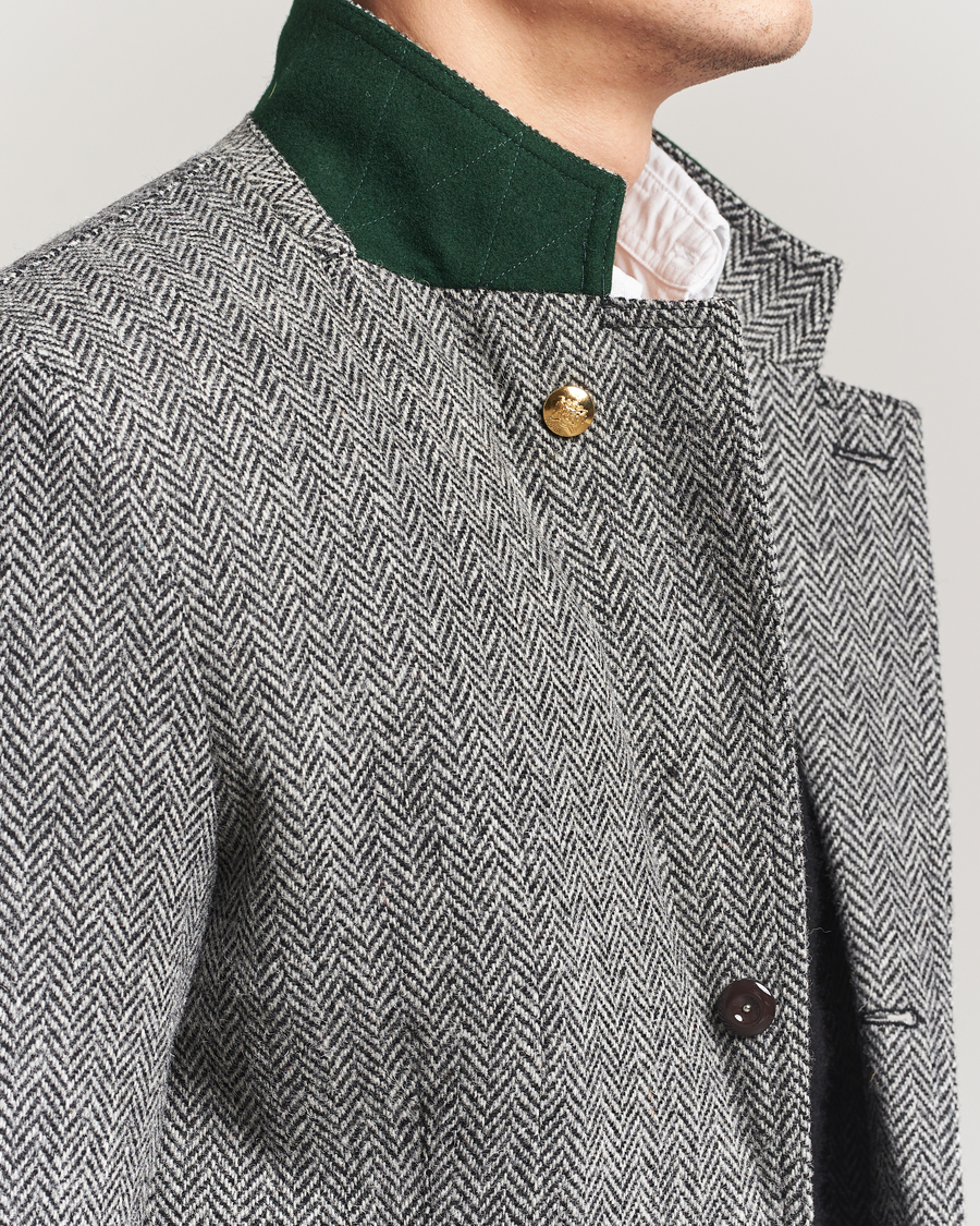 Herre | Dressjakker | Drake's | MKVII Wool Herringbone Blazer Grey