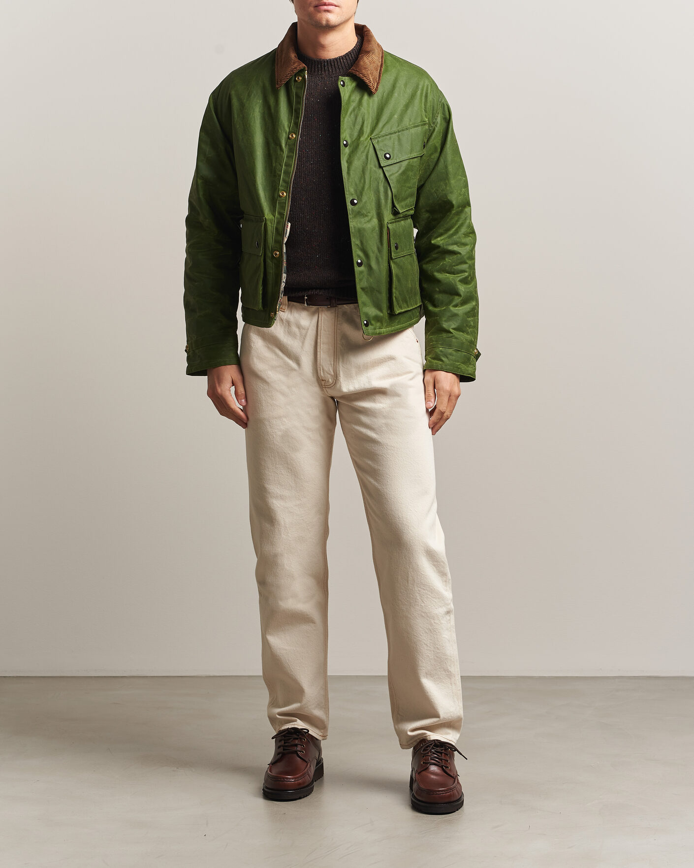 Herre | Jeans | Drake's | 5-Pocket Heavy Cotton Jeans Ecru