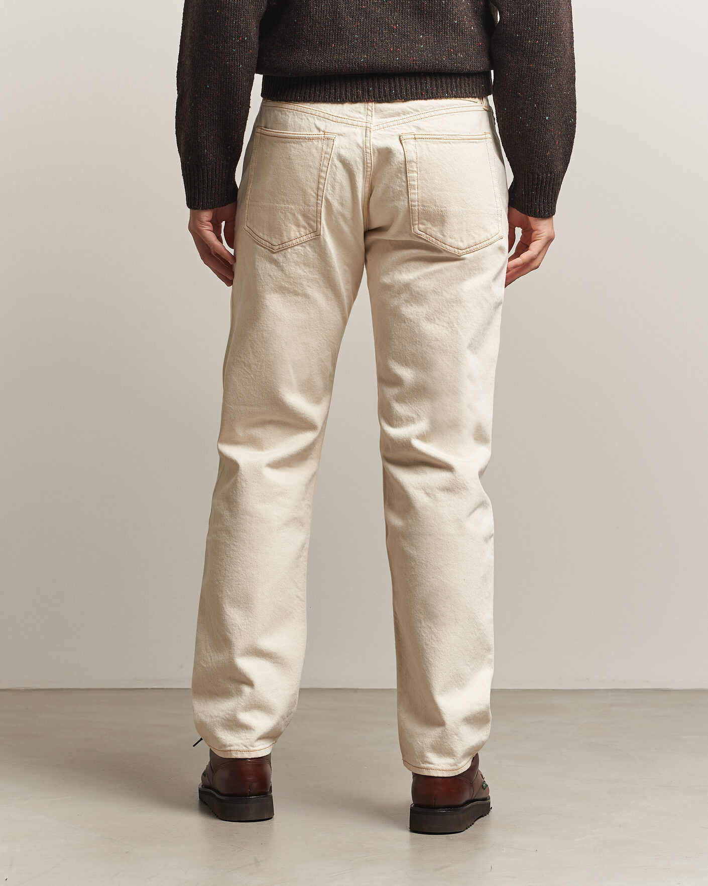 Herre | Jeans | Drake's | 5-Pocket Heavy Cotton Jeans Ecru