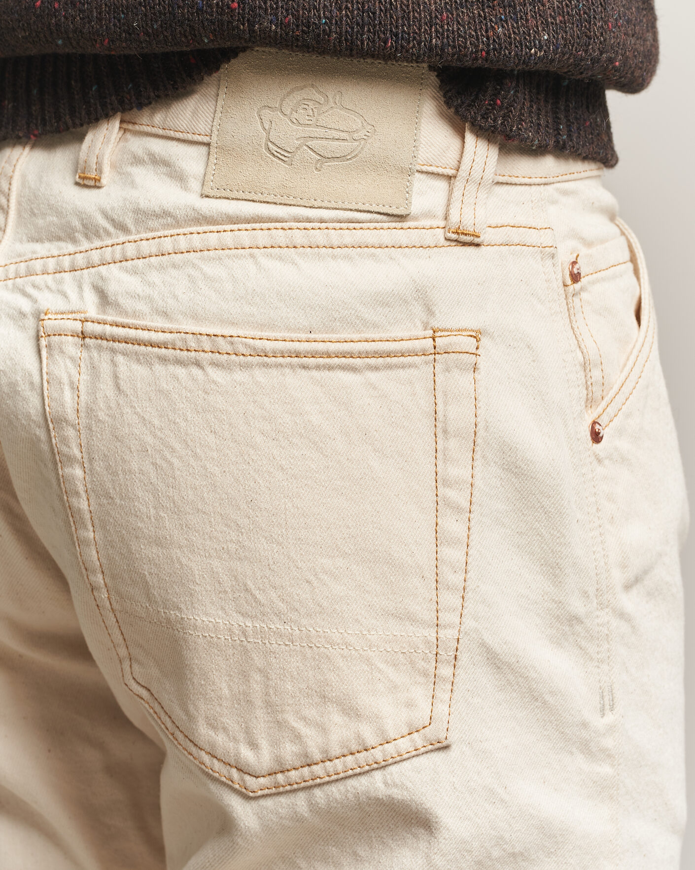 Herre | Jeans | Drake's | 5-Pocket Heavy Cotton Jeans Ecru