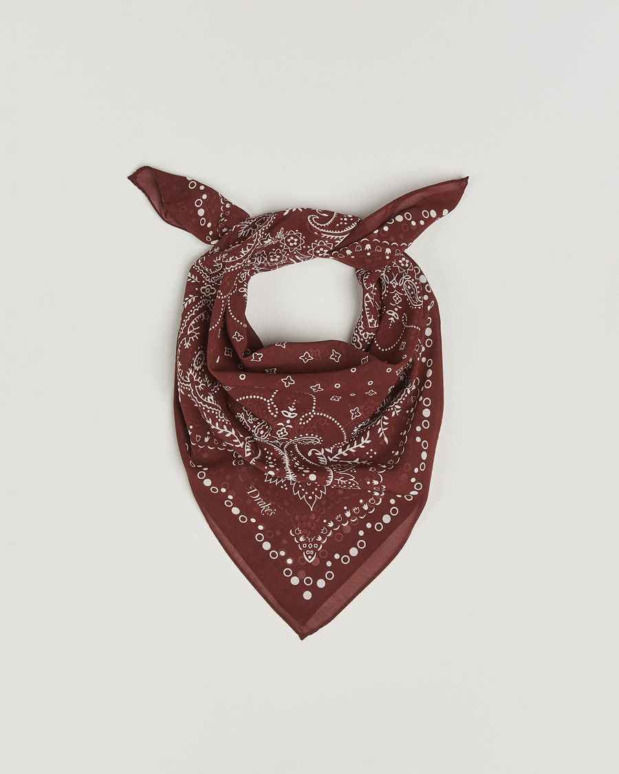 Herre | Scarves | Drake's | Paisley Bandana Red