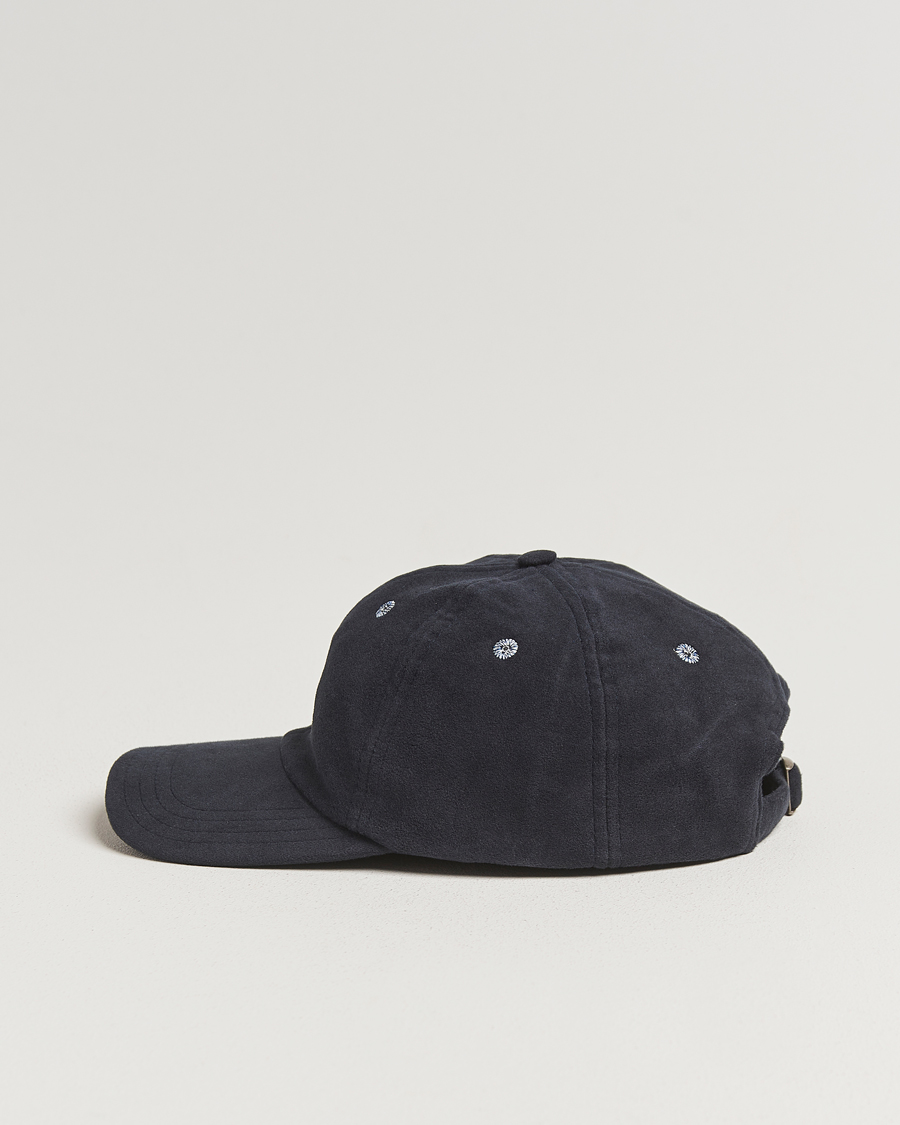 Herre | Hatter og capser | Drake's | Horse Applique Moleskin Baseball Cap Navy