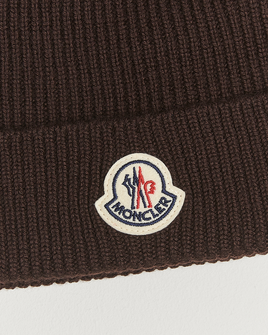 Herre | Luer | Moncler | Rib Wool Beanie Brown