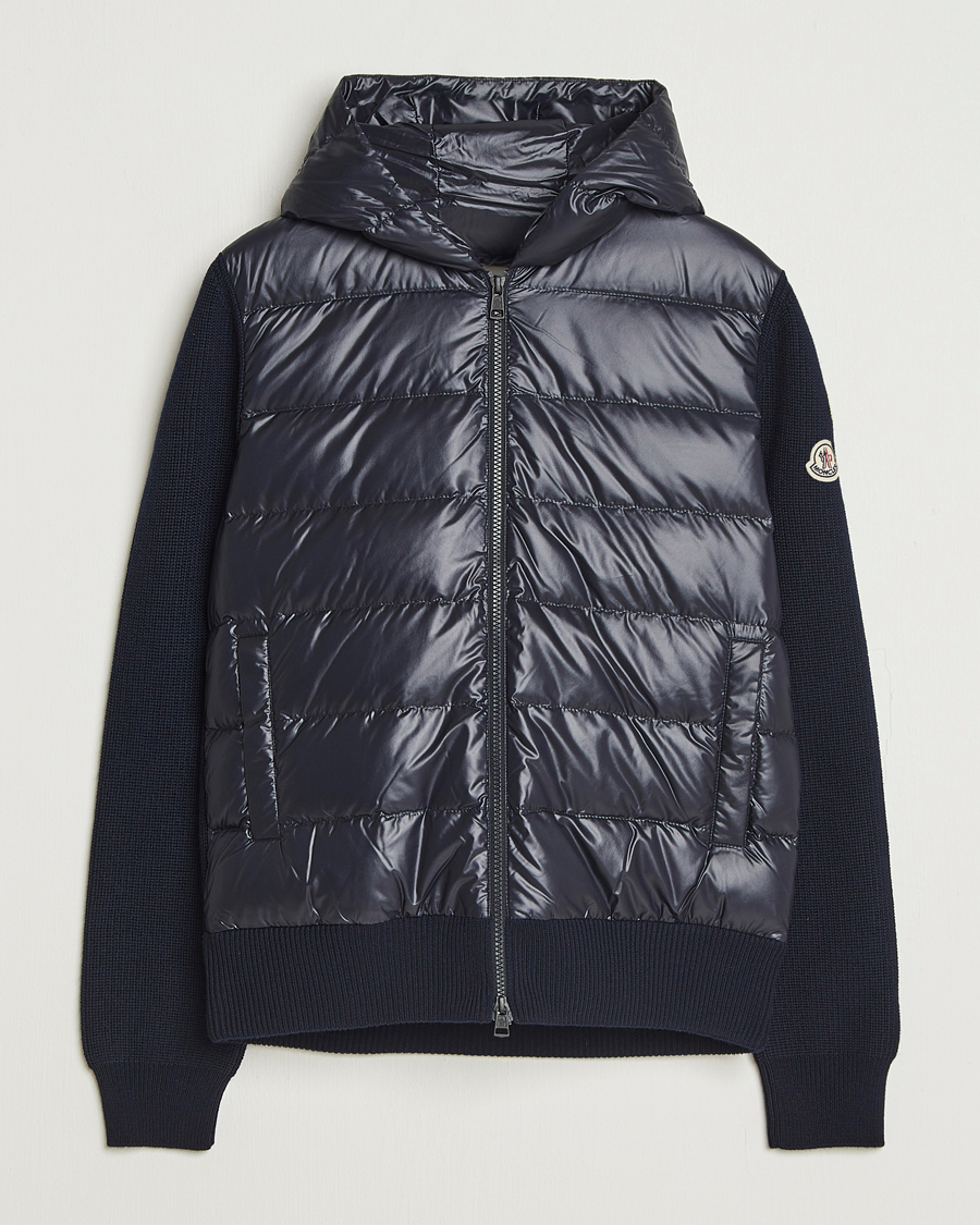 Herre | Gensere | Moncler | Padded Hooded Cardigan Navy