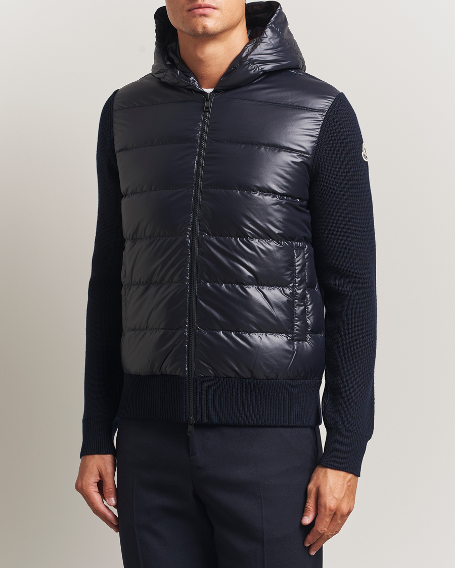 Herre | Gensere | Moncler | Padded Hooded Cardigan Navy