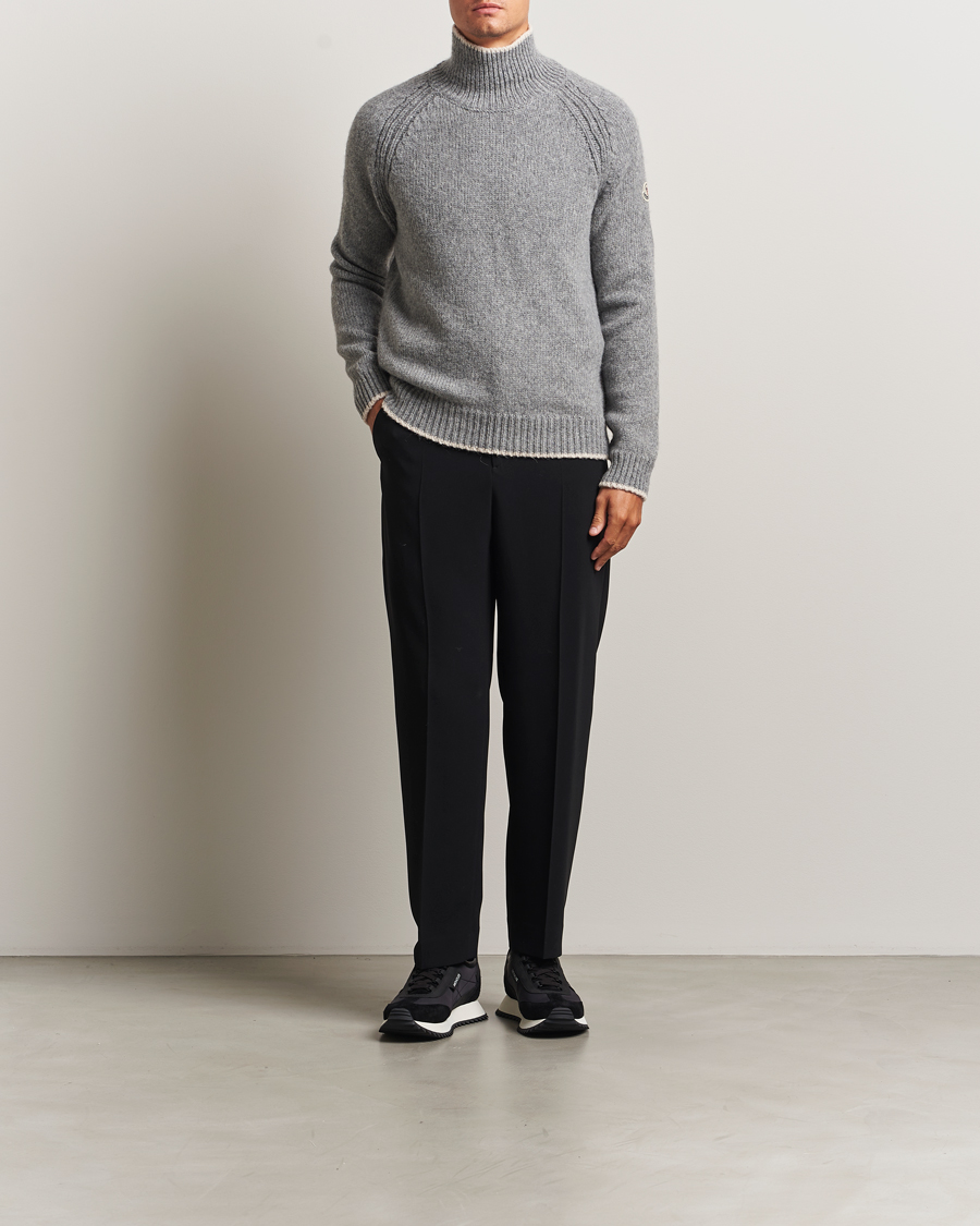 Herre | Gensere | Moncler | Wool Turtleneck Grey Melange