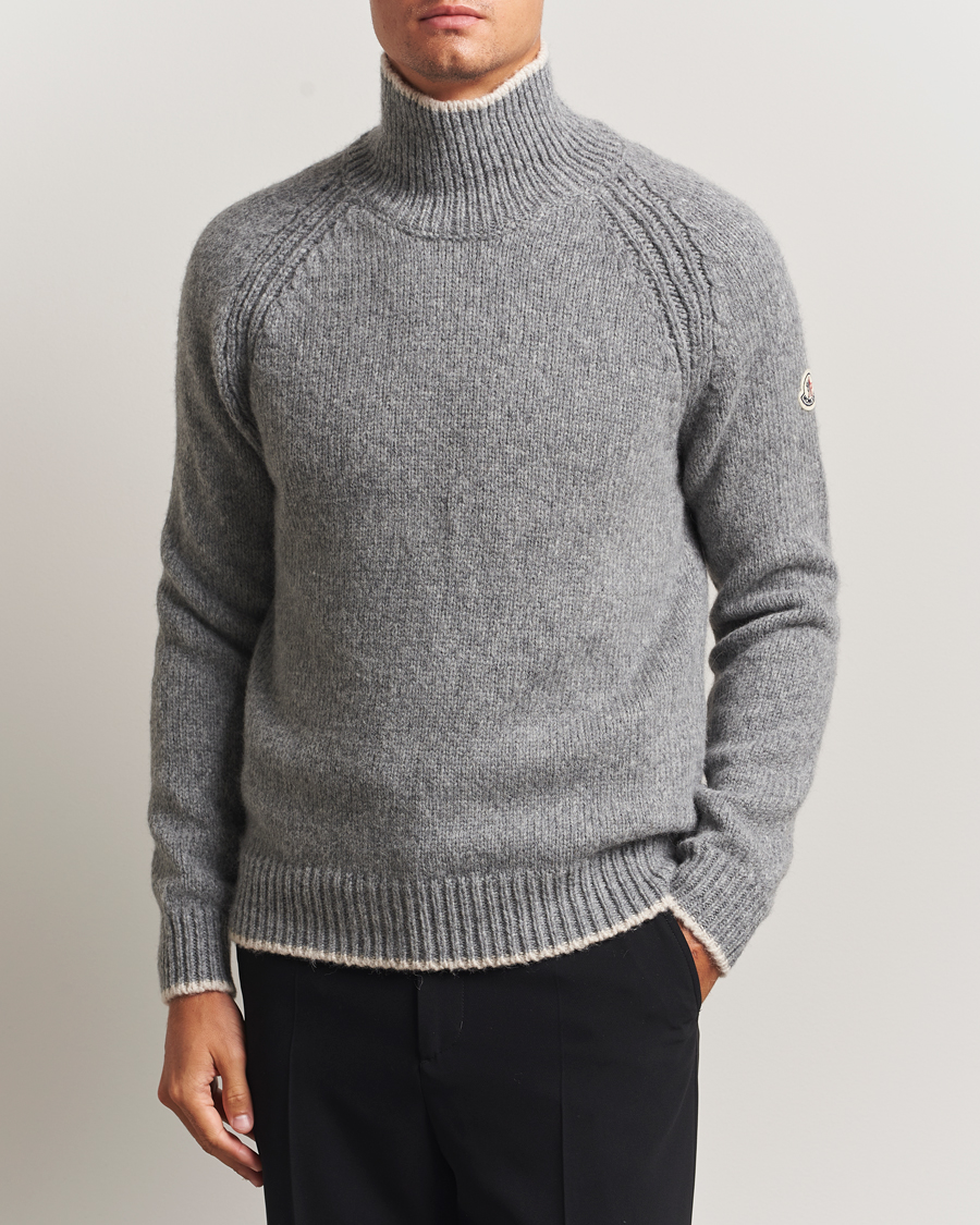Herre | Gensere | Moncler | Wool Turtleneck Grey Melange