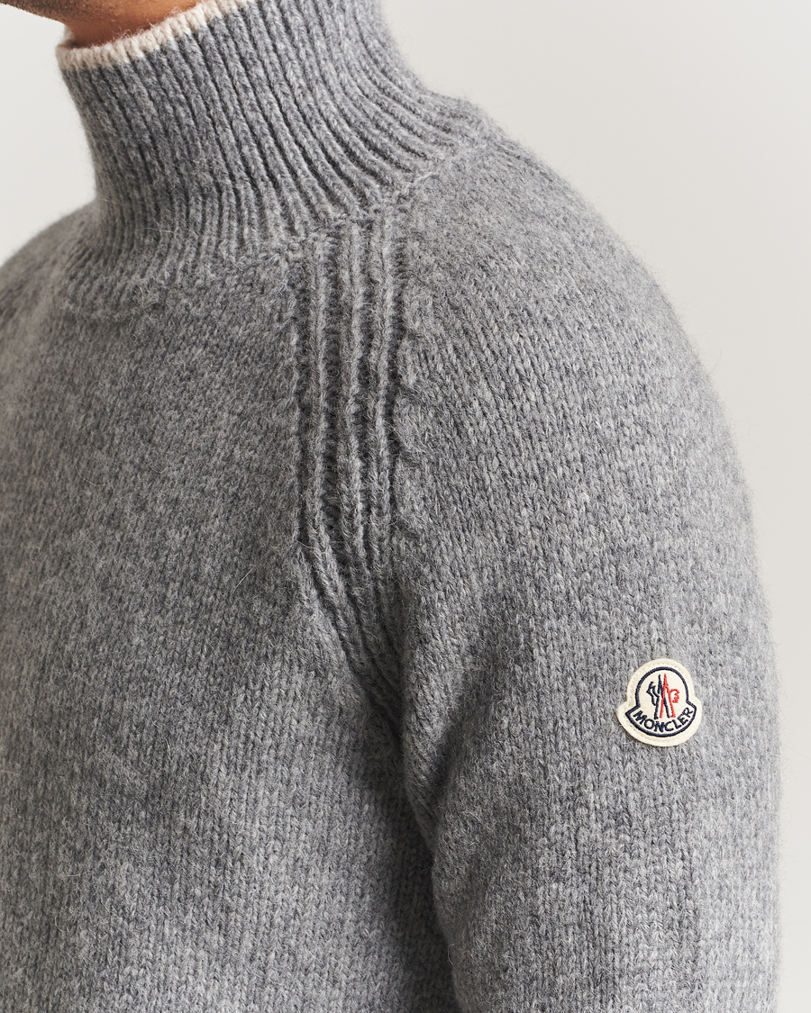 Herre | Gensere | Moncler | Wool Turtleneck Grey Melange
