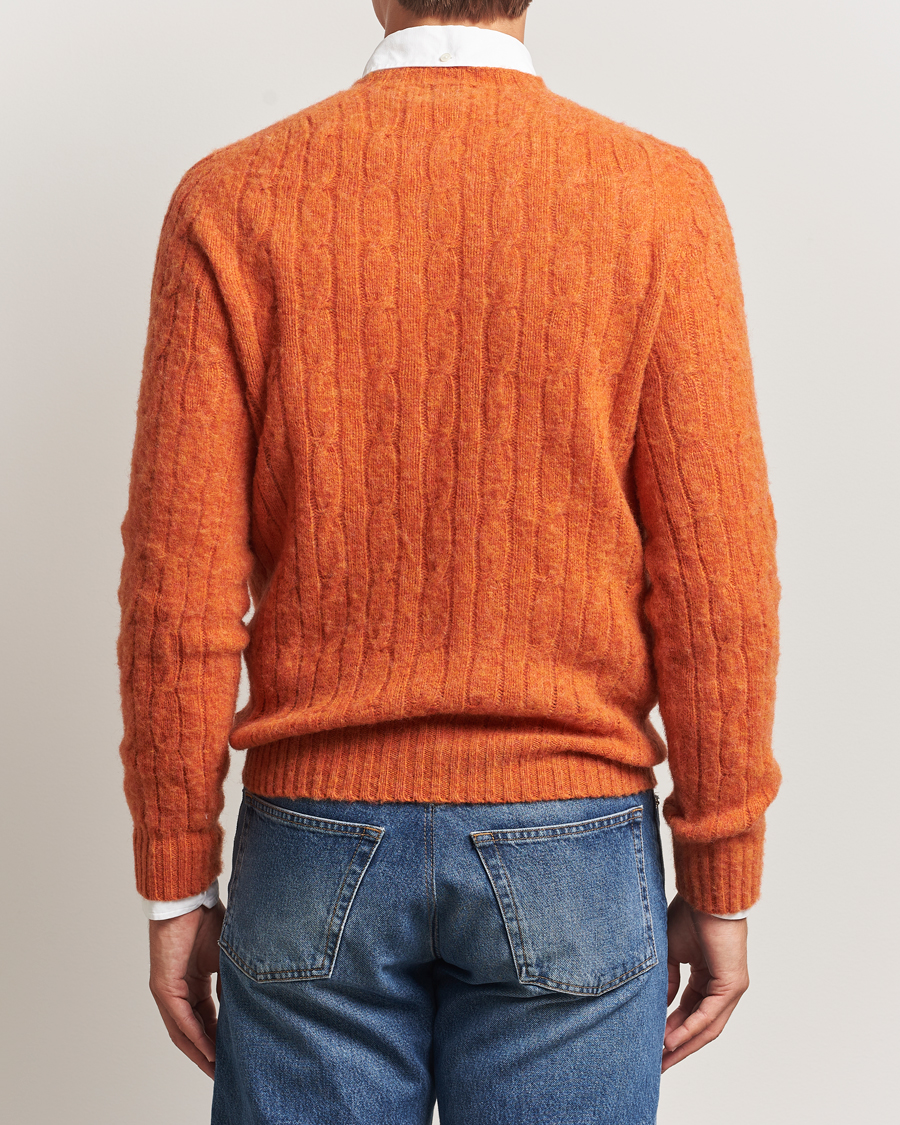 Herre | Gensere | Morris | Brushed Cable Sweater Orange