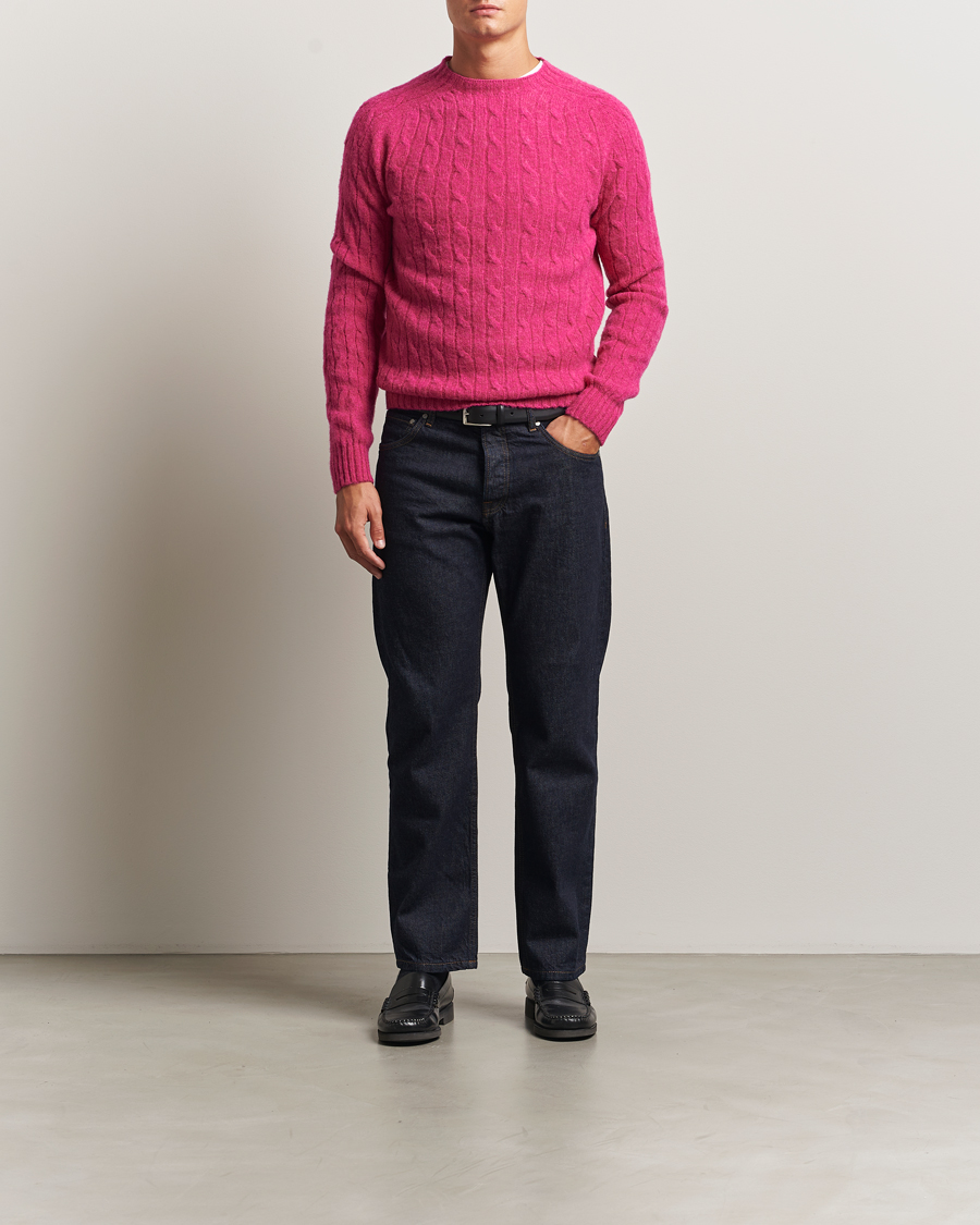 Herre | Gensere | Morris | Brushed Cable Sweater Pink