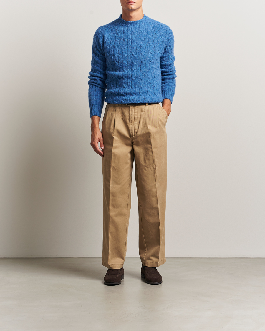 Herre | Gensere | Morris | Brushed Cable Sweater Blue