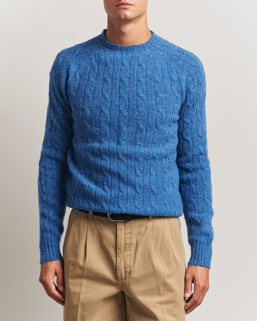 Herre | Gensere | Morris | Brushed Cable Sweater Blue