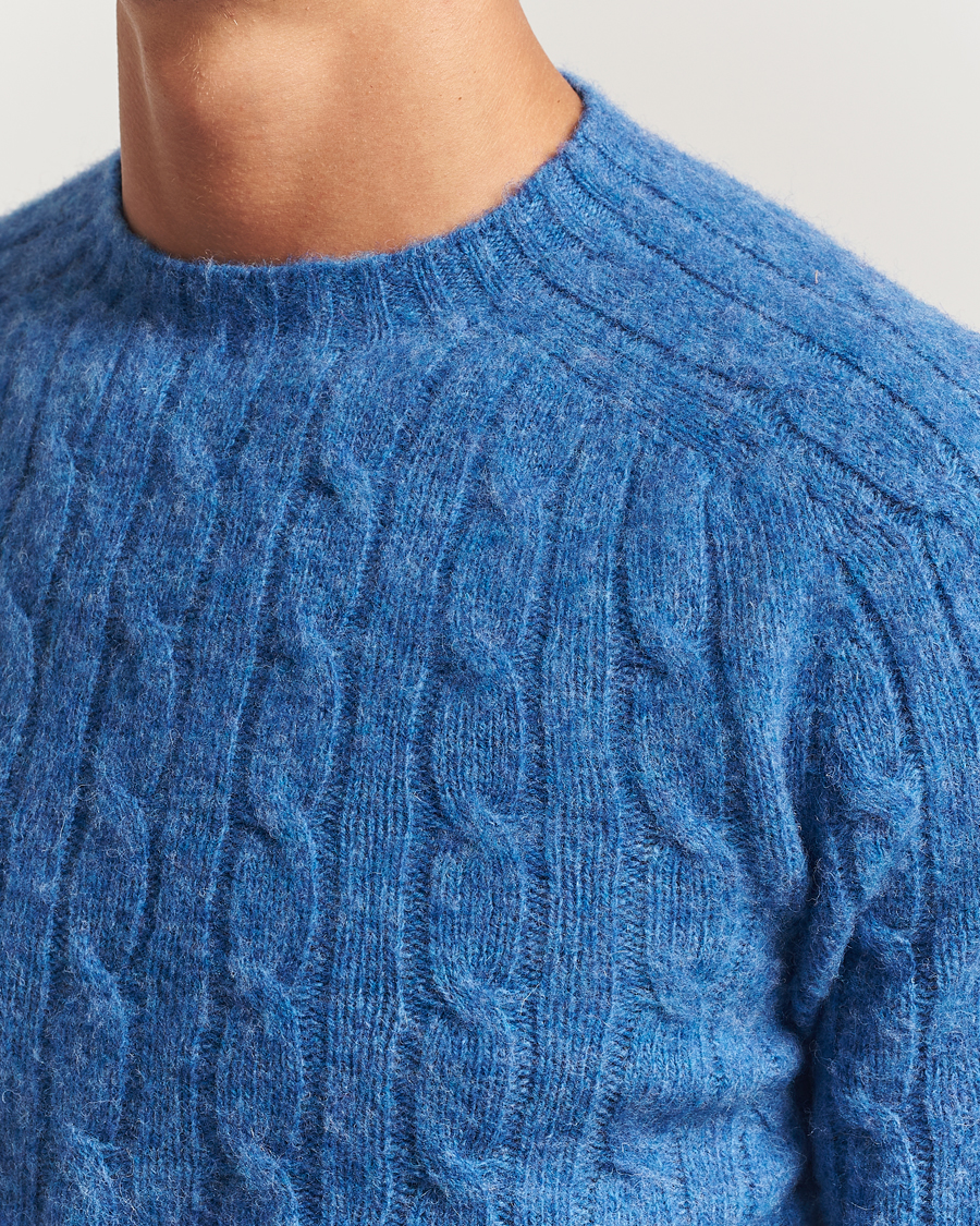 Herre | Gensere | Morris | Brushed Cable Sweater Blue