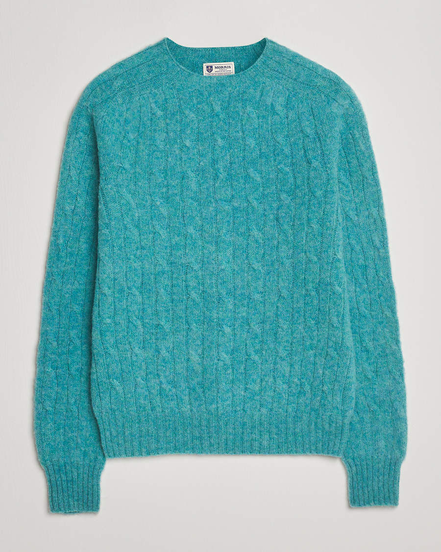 Herre | Gensere | Morris | Brushed Cable Sweater Green