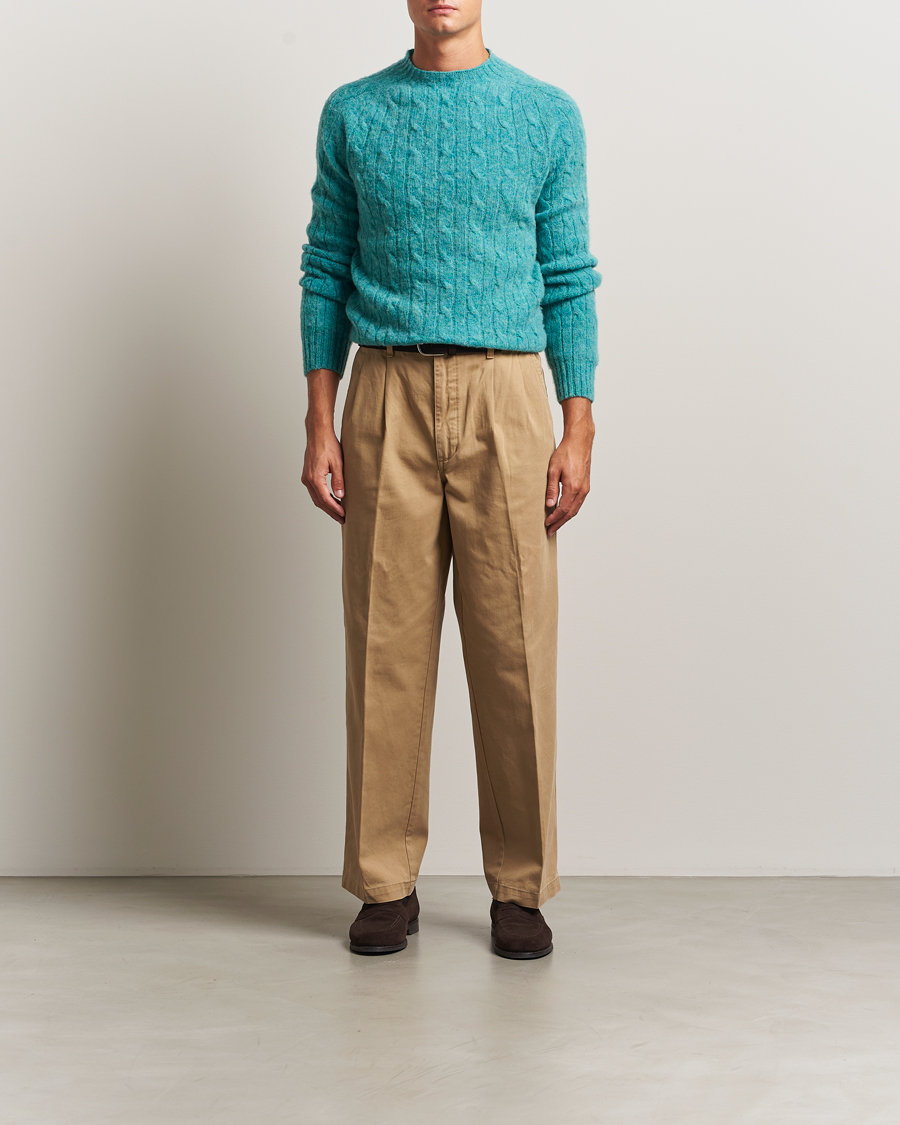Herre | Gensere | Morris | Brushed Cable Sweater Green