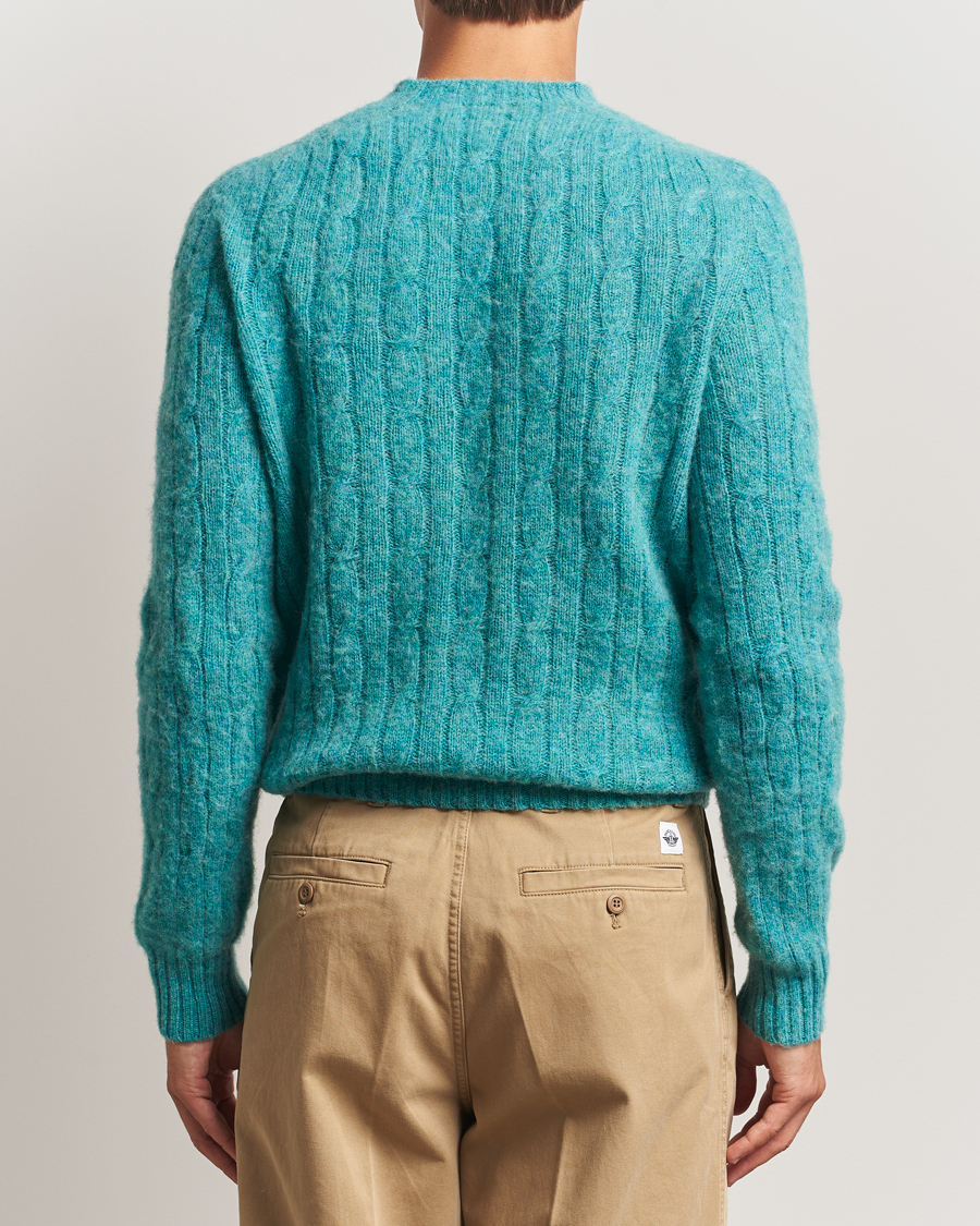 Herre | Gensere | Morris | Brushed Cable Sweater Green