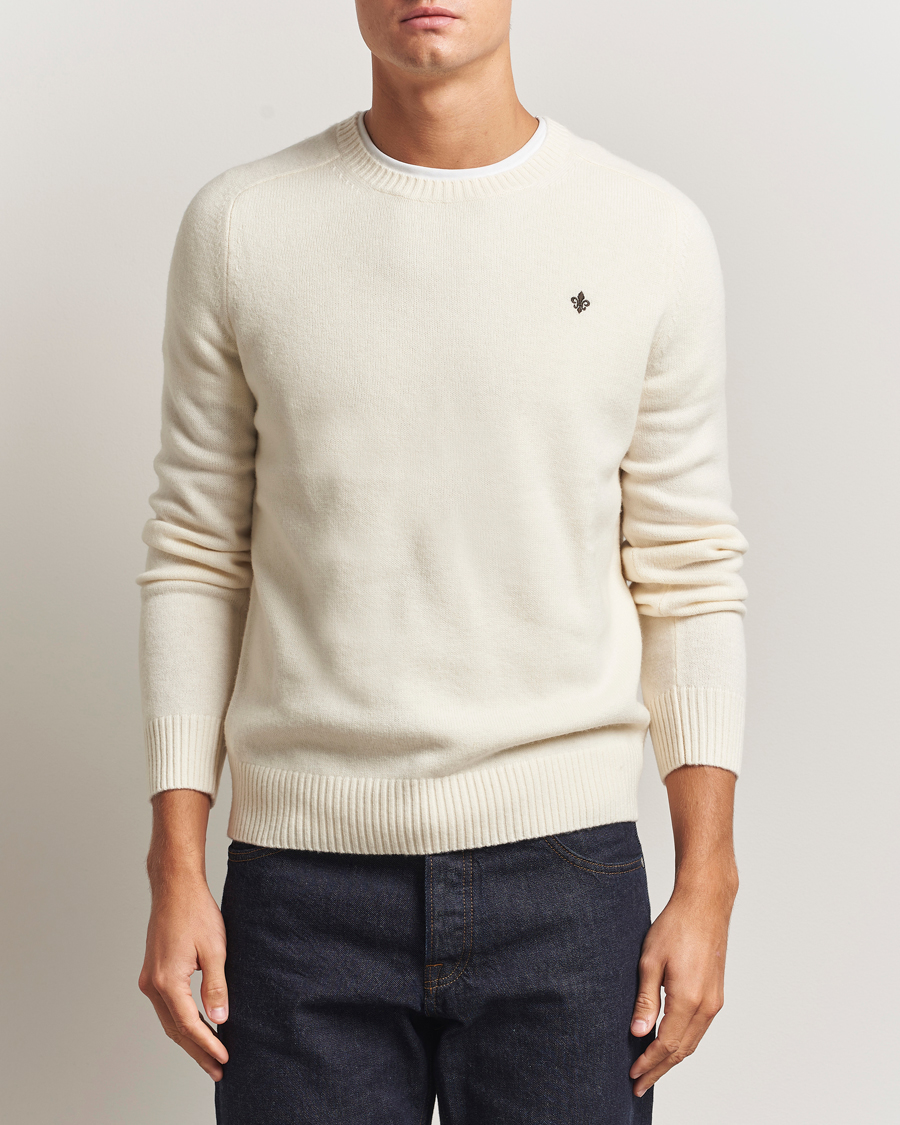 Herre | Gensere | Morris | Hertford Lambswool Merino Crew Neck Off White