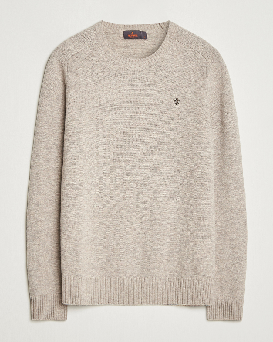 Herre | Gensere | Morris | Hertford Lambswool Merino Crew Neck Khaki