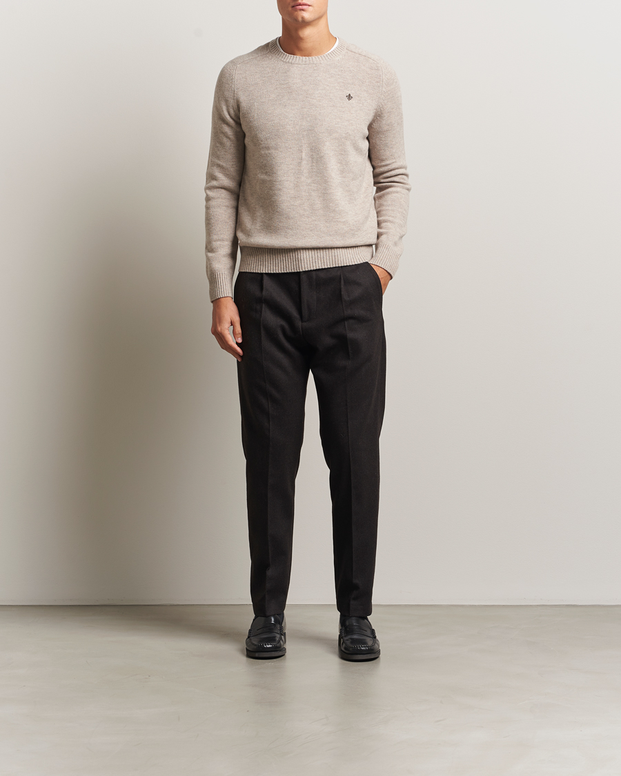 Herre | Gensere | Morris | Hertford Lambswool Merino Crew Neck Khaki