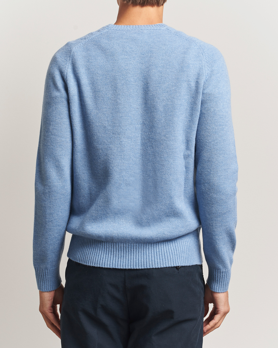 Herre | Gensere | Morris | Hertford Lambswool Merino Crew Neck Light Blue