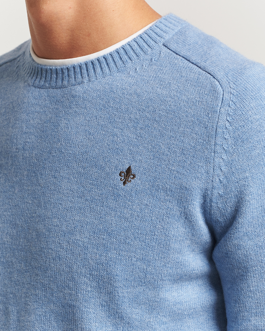 Herre | Gensere | Morris | Hertford Lambswool Merino Crew Neck Light Blue