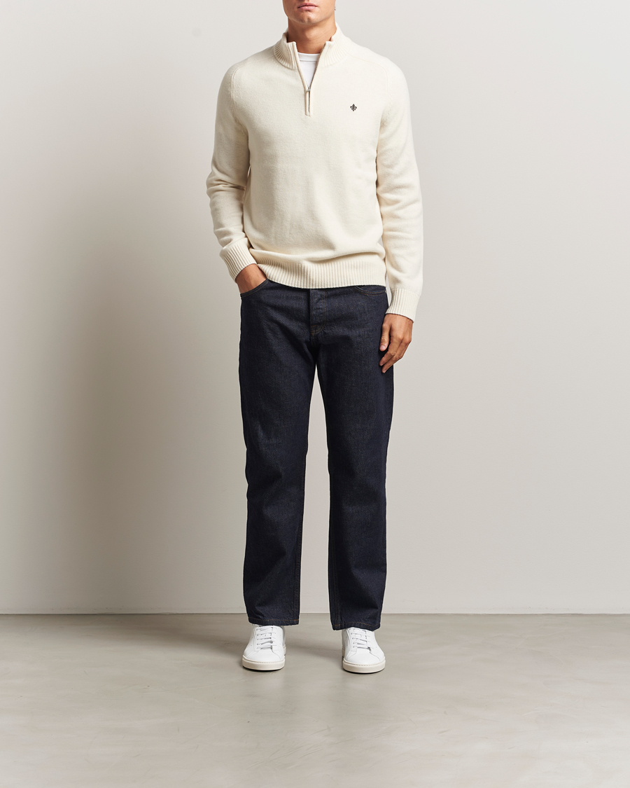 Herre | Gensere | Morris | Hertford Lambswool Merino Half Zip Off White