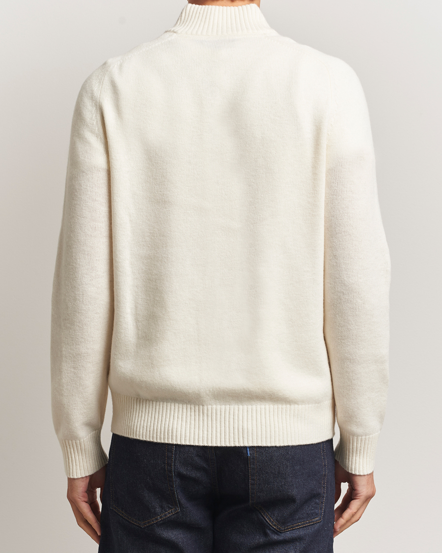 Herre | Gensere | Morris | Hertford Lambswool Merino Half Zip Off White