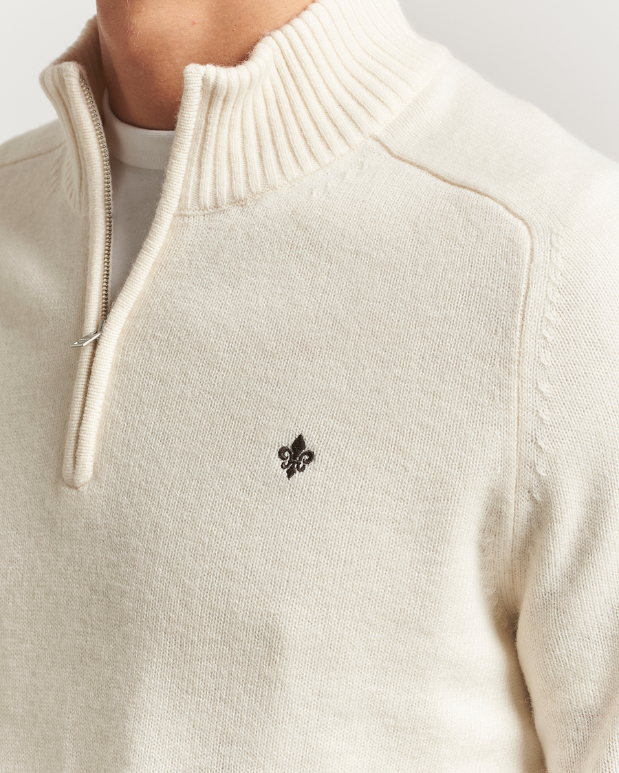 Herre | Gensere | Morris | Hertford Lambswool Merino Half Zip Off White