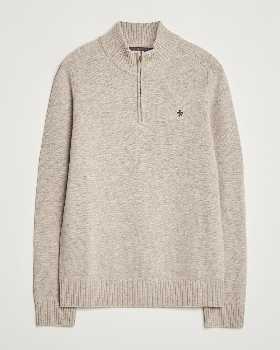 Herre | Gensere | Morris | Hertford Lambswool Merino Half Zip Khaki