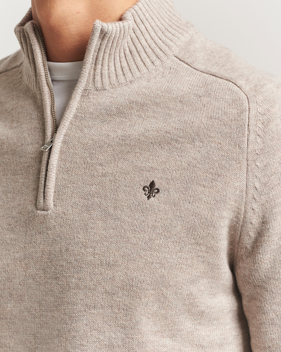 Herre | Gensere | Morris | Hertford Lambswool Merino Half Zip Khaki