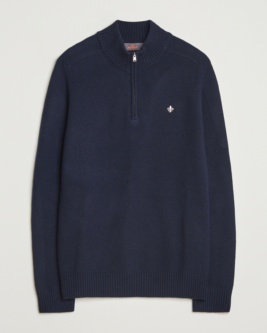Herre | Gensere | Morris | Hertford Lambswool Merino Half Zip Navy
