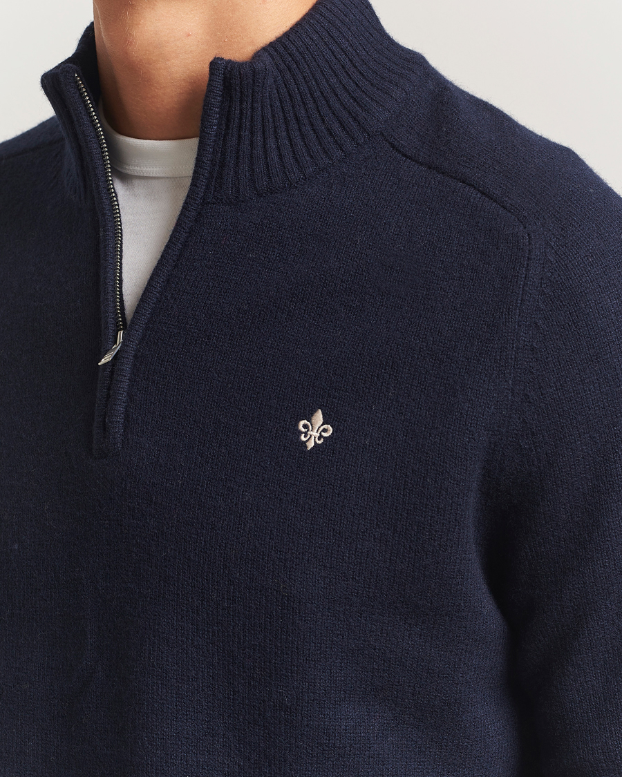 Herre | Gensere | Morris | Hertford Lambswool Merino Half Zip Navy