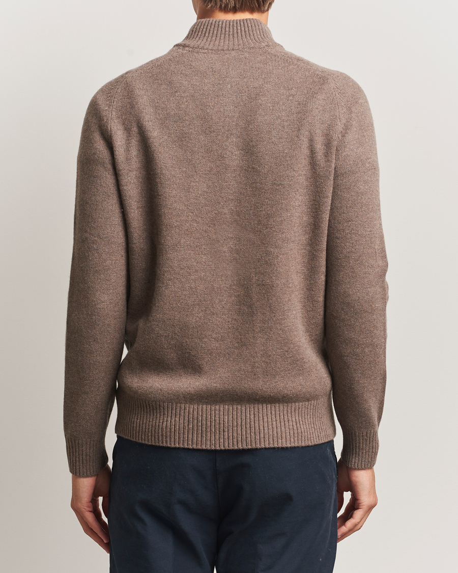 Herre | Gensere | Morris | Hertford Lambswool Merino Half Zip Brown