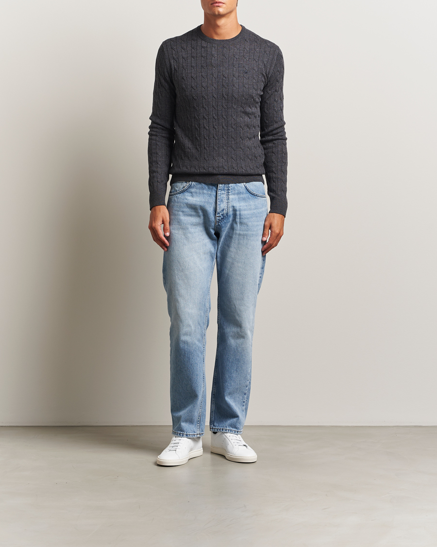 Herre | Gensere | Morris | Merino Cable O-Neck Grey
